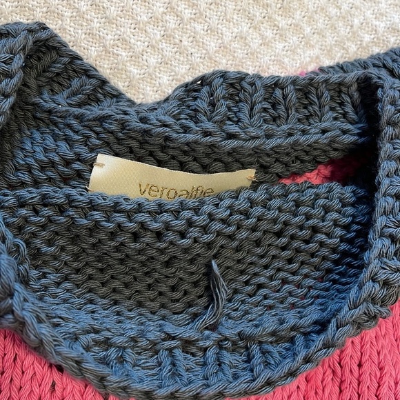 Anthropologie Veroalfie Agaribay Knit Chevron Multi Stripe Sweater size Small - Picture 5 of 8